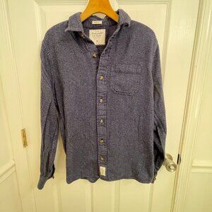 Abercrombie & Fitch Muscle Flannel Blue Cotton Long Sleeve Button Up size M